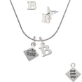 thumbnail image 1 of 2-D ''Bad Hair Day'' with Girl - B Initial Charm Necklace and Stud Earrings Jewelry Set, 1 of 1