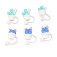 thumbnail image 1 of Reusable Silicone Straw Toppers, Straw Cover  Gift Dustproof Safe Decorative Cartoon Food Grade  For Parties Type A,Type B, 1 of 8