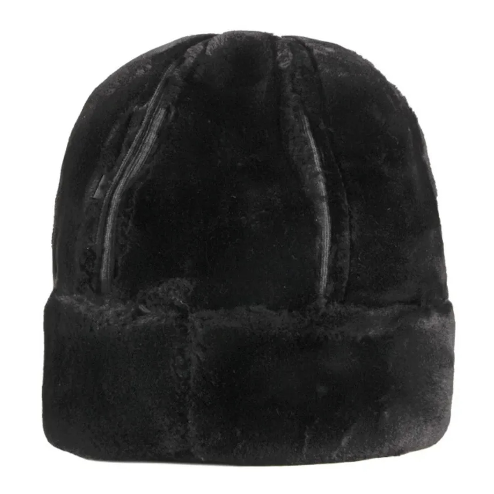 Thick Outdoor Warm Winter Hat Men Black Fur Leather Male Windproof Snow Ski Cap Fleece Lined ,Classic Vintage