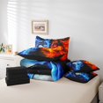 thumbnail image 5 of Homewish Blue Red Wolf Bedding Comforter Set 7pcs, Magic Rustic Animal King Bedding Sets, Teens Kids Boys Girls Reversible Bed Sheets, Lightweight Room Decor, 5 of 7