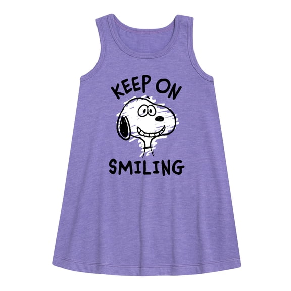 Peanuts - Keep On Smiling - Toddler & Youth Girls A-line Dress