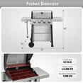 thumbnail image 3 of Feasto 5-Burner Propane Gas Grill, 48000 BTU Whole Stainless Steel Outdoor Grill with 2 Side Tables, Silver, 3 of 10