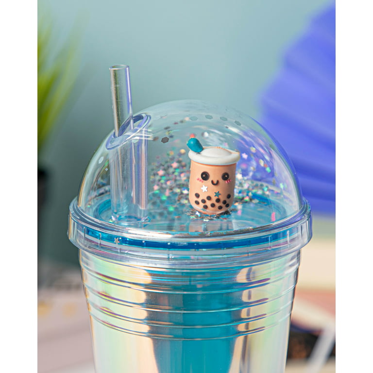 Shop Uwu Reusable Plastic Cup with Lid and Straw - Double Walled Insulated Cup with Crystal Dome lid; Cold Drink Tumbler with Straw; Reusable