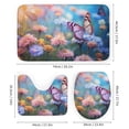 thumbnail image 3 of Watercolor Wildflowers Bathroom Sets with Shower Curtain And Rugs, Incl with 12 Hooks，Toilet Lid Oval Rug, 3 of 8
