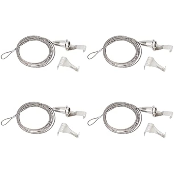 4 Set Adjustable Picture Rail Hanging System Stainless Steel Wall Hooks Adjustable Picture