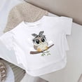 thumbnail image 4 of Tfken Soft Comfy Tops For Girls Daily Wear Holiday Short Sleeve Tees Tshirts Graphic Print T-Shirts Fashion Children Trendy Clothes Size 6-7 Years, 4 of 5