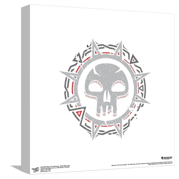 Gallery Pops Magic The Gathering - Black Mana Icon Canvas Wall Art, Unframed Version, 12" x 12"