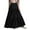 Black, variant on Dpytoraw Women's Spring/Summer Casual High Waist Cotton Linen Solid Pleated Loose Swing Half Length Skirt Black XXXL