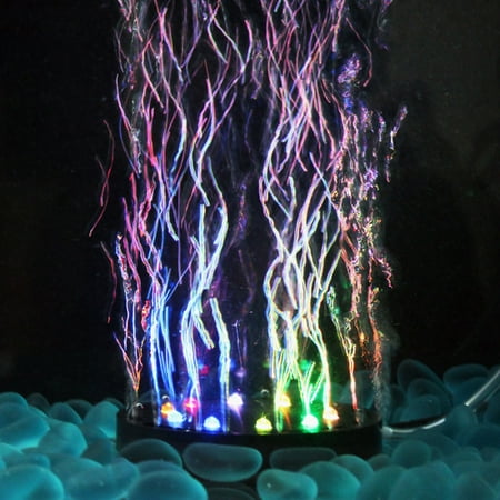 Aquarium Underwater LED Light Air Bubble Stone Multi Color For Fish Tank Round