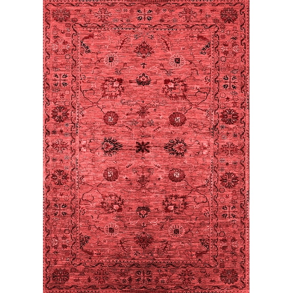 Ahgly Company Indoor Rectangle Oriental Red Industrial Area Rugs, 7' x 9'