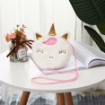 thumbnail image 1 of Petit Sac à Main pour Filles Mini Sac Messager Porte-Monnaie Portefeuille pour Enfants Sac en Peluche Licorne Sac à Clés Animal Sac de Rangement Rond Petit Sac, 1 of 2