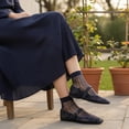 thumbnail image 3 of Cushionaire Weston Hand Woven Ballerina Flats for Women – Faux Leather Mary Jane Shoes Women Footwear with Adjustable Braided Strap, 3 of 14