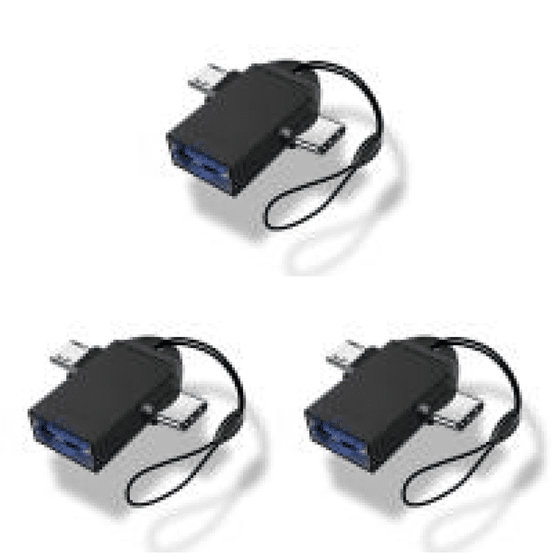 2 en 1 Micro USB A USB3.0 Convertidor Cable Adaptador OTG (negro)