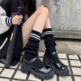 thumbnail image 3 of JK Socks Pullover Knit Striped Lolita Sleeve Lolita Knit Cute Foot Warmer Socks, 3 of 6