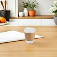 thumbnail image 4 of WEUVEB 80Ud Funda Para Vaso De Corrugado Con Aislamiento Térmico Color Marrón Claro Para Proteger Manos, 4 of 6