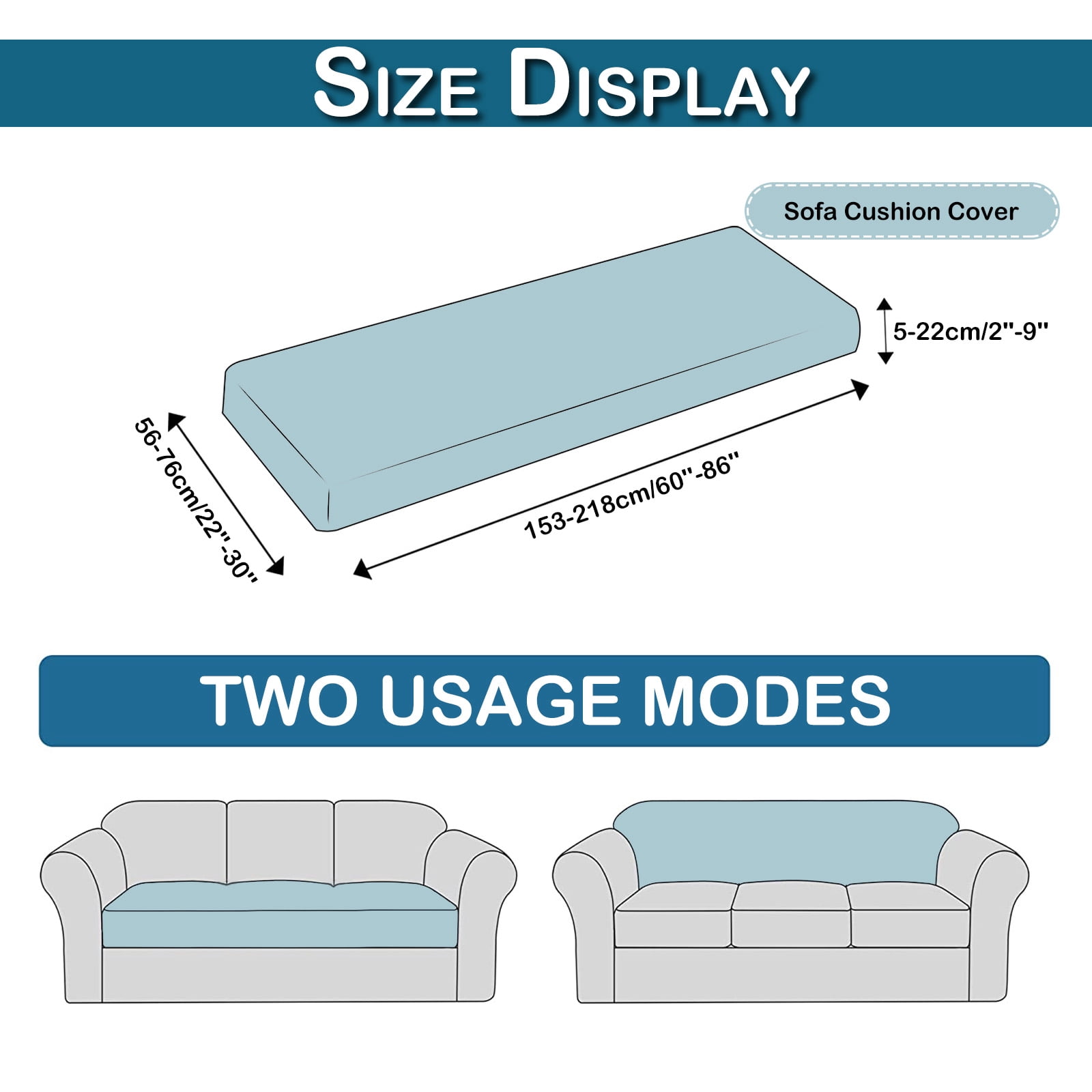 Lapalife Floral Jacquard Couch Cushion Cover, 1 Piece Sofa Cover Stretch Rectangle Sofa Seat Cover Furniture Protector with Elastic Bottom, 3 Seat