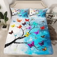 thumbnail image 2 of Castle Fairy Female Men Women Flying Colorful Butterflies 4pcs Bed Sheets,Abstract Graffiti Watercolor King Sheets,Retro Vintage Aesthetic Super Cozy Sheet Set,Ultra Soft Home Decor, 2 of 7