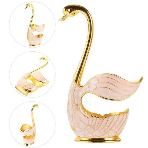 HONMEET Delicate Design Metal Swan Base 1Set For Dessert Forks And Spoons