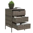 thumbnail image 2 of vidaXL Armoire de Rangement de Jardin Gris 55x59x80 cm Rotin Poly, 2 of 5