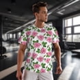 thumbnail image 3 of Wukai Rose Flowers Print Men's Short-Sleeved Mesh T-Shirt,Quick-Dry Short Sleeve Workout T-Shirt-X-Small, 3 of 8