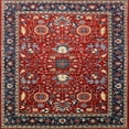 thumbnail image 1 of Ahgly Company Indoor Square Mid-Century Modern Cranberry Red Oriental Area Rugs, 4' Square, 1 of 6