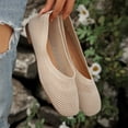 thumbnail image 6 of Samdudou Flats for Women Knit Mesh Slip On Ballet Shoes Closed Toe Lightweight Casual Loafers Breathable Footwear for Work Travel, 6 of 9