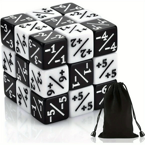 48pcs Dice Counter, Token Dice Loyalty Dice D6 Dice, Dice Counter Compatible With MTG, CCG, Dice Set Card Game Accessories With Storage Bags, Dice Large, 2 Colors