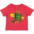 thumbnail image 3 of Inktastic St. Patrick's Day Plaid Green and Yellow Shamrocks Boys or Girls Toddler T-Shirt, 3 of 5