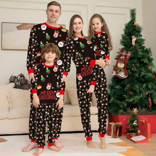 Pijamas familiares de Navidad trajes a juego con estampado familiar camisetas para papa mama ninos peleles de bebe pijamas a juego ropa de Navidad regalo Walmart en linea