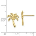 thumbnail image 3 of Real 14kt Yellow Gold Palm Tree Post Earrings; for Adults and Teens; for Women and Men, 3 of 3