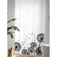 thumbnail image 4 of Sheer Curtains 108 Inches Long, Dandelion Semi Sheer Curtains Light Filtering Window Treatment, Black White Modern Country Rustic Plants Privacy Voile Drapes for Living Room Bedroom 52x108 Inch, 4 of 7