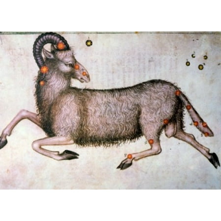 Aries or Ram Signs of the Zodiac by artist unknown (from Atlas Celeste De Strabov) Canvas Art - (18 x 24)