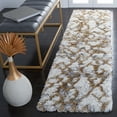 thumbnail image 2 of SAFAVIEH Horizon Milica Abstract Shag Runner Rug, Ivory/Gold, 2' x 7', 2 of 8
