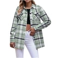 thumbnail image 1 of Jean Jacket Women - Plaid Button with Pocket Basic Top Jacket - Leisure/Home, 1 of 7