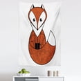 thumbnail image 1 of Fox Tapestry, Cartoon Young Animal Character Spiral Patterns Friendly Charming, Fabric Wall Hanging Decor for Bedroom Living Room Dorm, 5 Sizes, Dark Orange Black White, by Ambesonne, 1 of 1