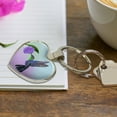 thumbnail image 3 of Hummingbird Crowned Woodnymph Purple Violet Heart Love Metal Keychain Key Chain Ring, 3 of 5