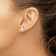 thumbnail image 3 of Auriga Fine Jewelry 925 Sterling Silver 9x6mm Pear Snap Set CZ Stud Earrings for Women (L-9mm, W- 6mm), 3 of 5