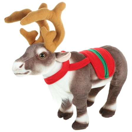 ORDDIART Stuffed Animal Christmas Reindeer Plush Toy Deer Shaped 14.2x12.6x4.3in Pack