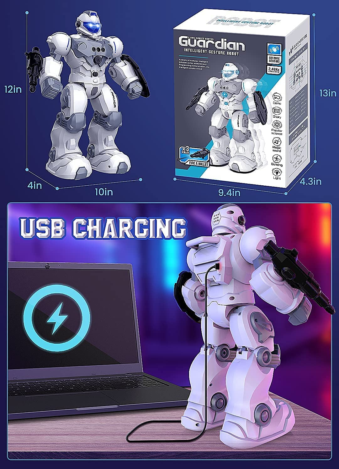 RC Robot Toys for Kids,Large Programmable Remote Control Smart Walking Dancing Robot Toy Gift with Gesture & Sensing for Age 6 7 8 9 10 Year Old Boys for Birthday Gift Present