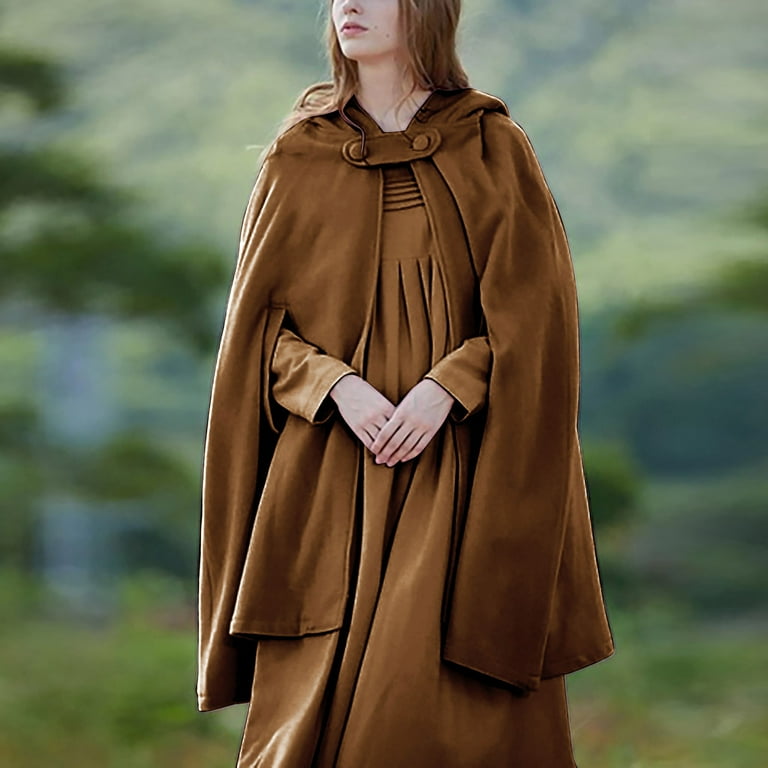 Fur Plus Size Cloak With Hood BZGTZT Women's Hooded Cloak Coat