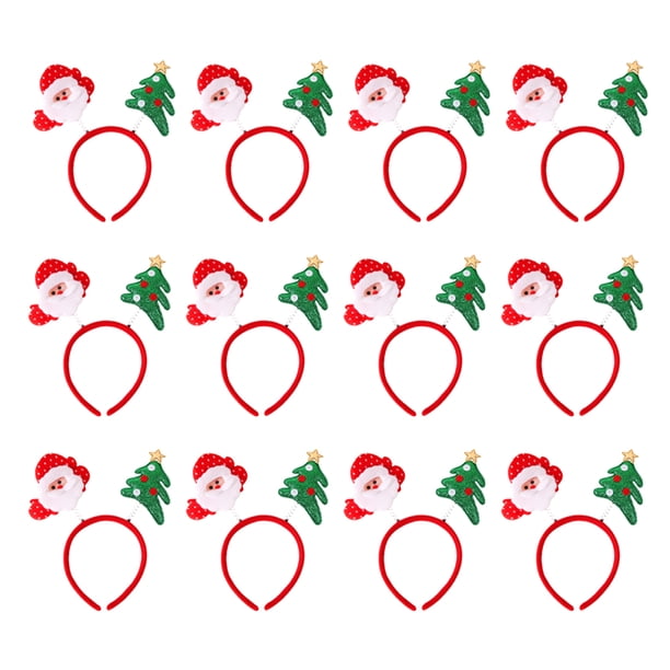 12 Uds. De diademas navideñas para mujer y niña, hebilla clásica para el pelo de Reno y Papá Noel, diadema para niños y adultos, accesorios Accesorio para el cabello Papá Noel y árbol Guardurnaity AP013012-07