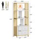 thumbnail image 2 of 62-pulgada gold estante con 3 cajones y 4 niveles door, blanca gold estante de libros con metal frame - floor standing para exposición almacenamiento gabinete para oficina o sala de estar, 2 of 8
