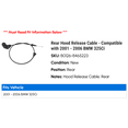 thumbnail image 2 of Rear Hood Release Cable - Compatible with 2001 - 2006 BMW 325Ci 2002 2003 2004 2005, 2 of 2