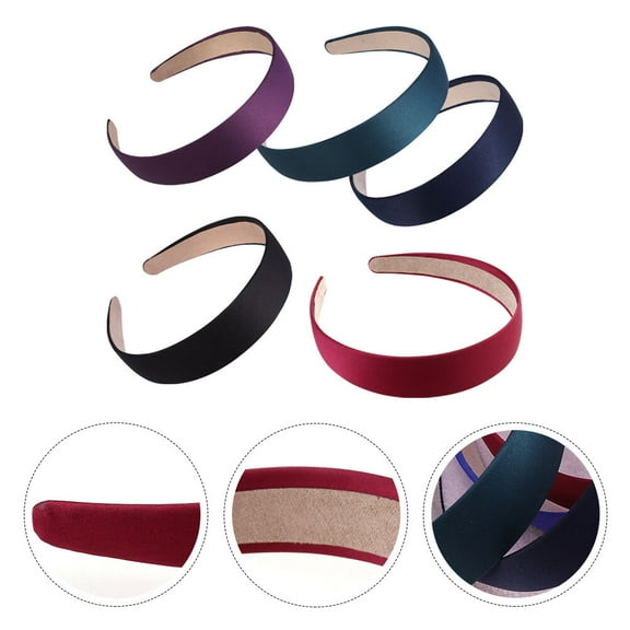 CIMAXIC 5Pcs Woman Headband Navy Blue Fabric Hair Band for Birthday Parties