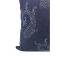 thumbnail image 2 of Fabdivine Off white Linen Hand Block Print Decorative Throw Pillow Cover , 14"X14", Blue, 2 of 5