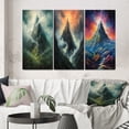 thumbnail image 1 of Designart "Enigmatic Splendid Peak Enchanted Reveries II" Meadow Wall Art Set Of 3 - Traditional Green Gallery Wall Set For Home Decor, 1 of 6