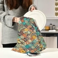 thumbnail image 6 of SKYSONIC 4 Pack Mexican Talavera Mandala Kitchen Dish Towels,Dishcloths,Hand Towels, Tea Towels,18" x 28", 6 of 7