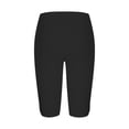thumbnail image 5 of Mifsaly Plus Size Womens Capri Leggings Scalloped Hem High Waist Knee Length Swim Shorts Soft Stretch Quick Dry Workout Yoga Capris Black,XXL, 5 of 5