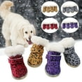 thumbnail image 3 of Walbest 4Pcs/Set Winter Small Pet Plush Warm Puppy Dog Cotton Waterproof Shoes Anti-Slip Sole Snow Boots, 3 of 7