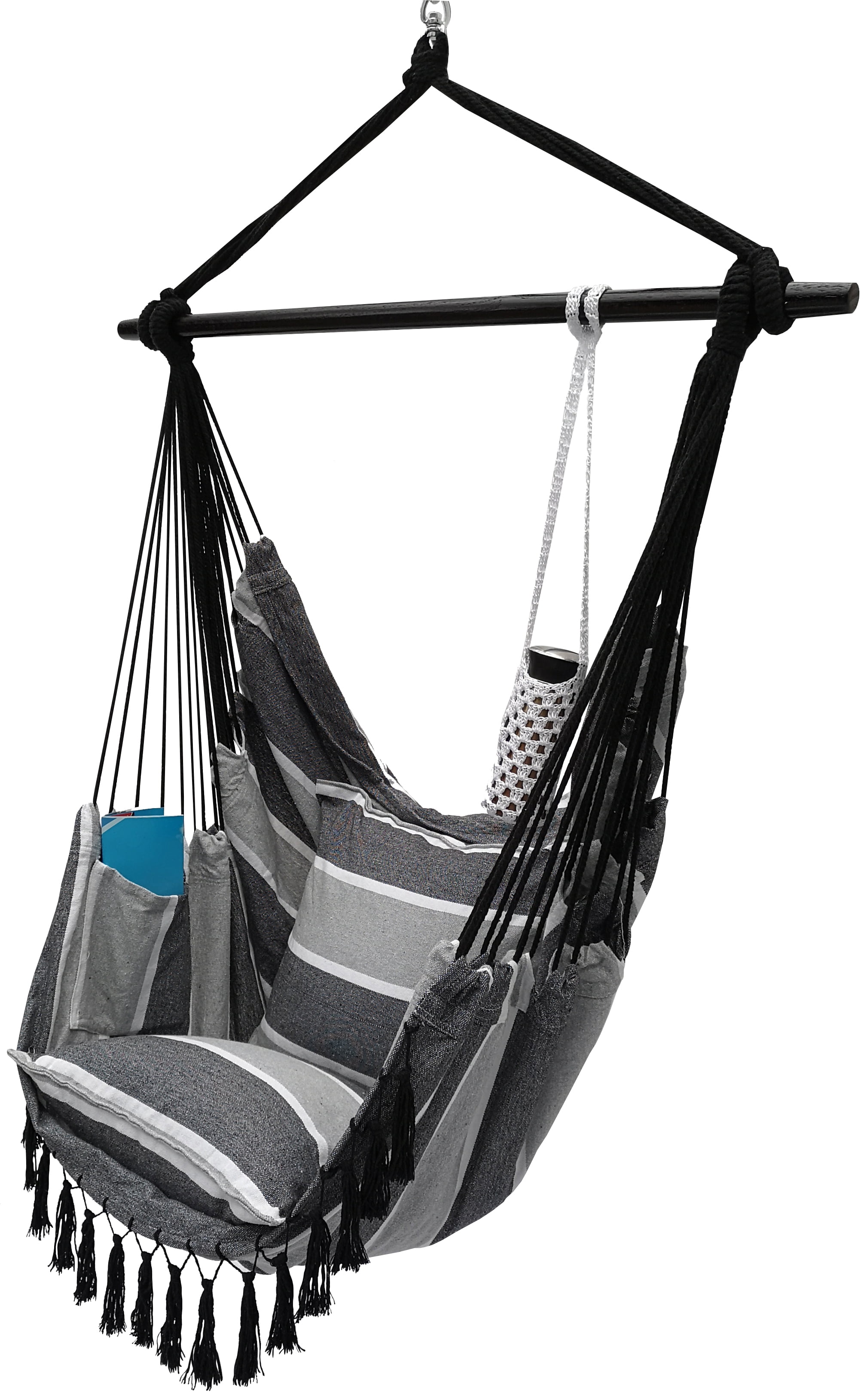 Project One Hanging Rope Hammock Chair, Hanging Rope Swing Seat with 2
